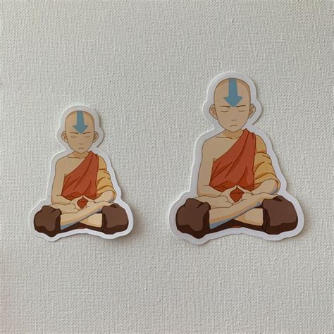 Aang Meditating Sticker Avatar The Last Airbender Sticker Etsy