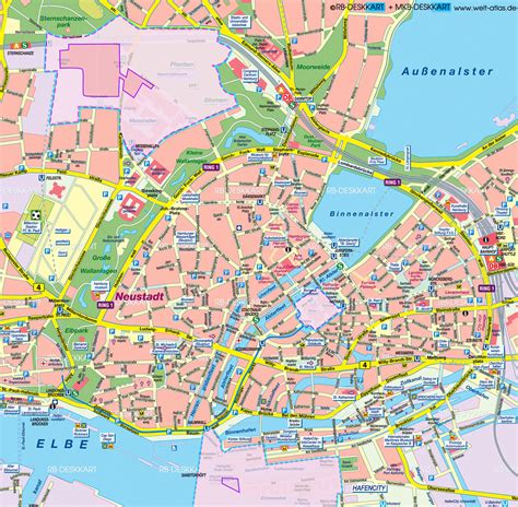 Map Of Hamburg G20 Zones City In Germany Welt Atlasde