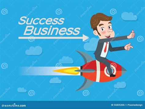 Drawing Flat Character Design Success Business Concept Stock