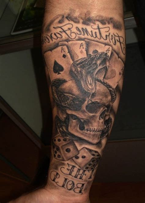 There are myriads of symbolic and meaningful tattoo designs at designpress. Poker Cards And Dice Tattoos On Biceps photo - 2 | Dice tattoo, Gambling tattoo, Card tattoo