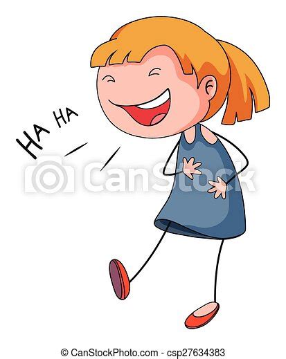 Vector Of Girl Laughing Little Girl With Happy Face