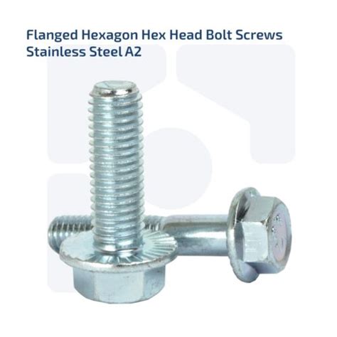 M5 Flanged Hexagon Head Bolts Flange Hex Screws A2 Stainless Steel Fully Thread Ebay