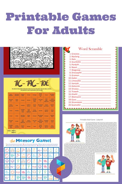 6 Best Images Of Printable Games For Adults Fun Printable Games