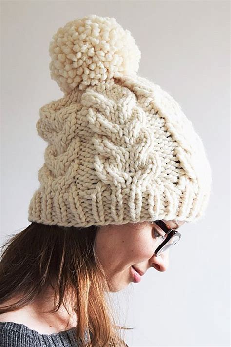 chunky cable knit hat pattern free mike natur