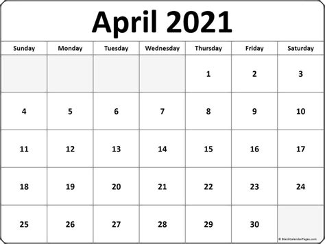 Editable April 2021 Calendar Free Printable Calendar Monthly