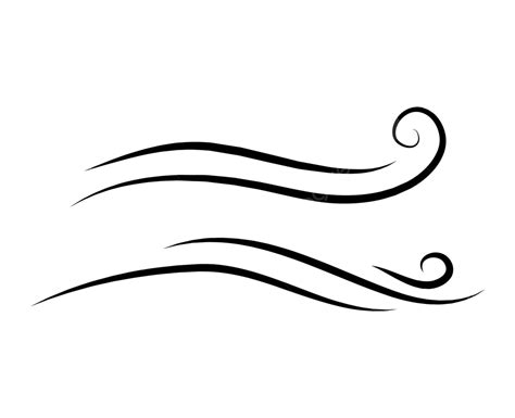 Whimsical Wind Sketch With Blowing Gusts On A White Background Vector