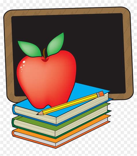 Clip Art Apple And Books School Clipart The Cliparts Chalkboard And