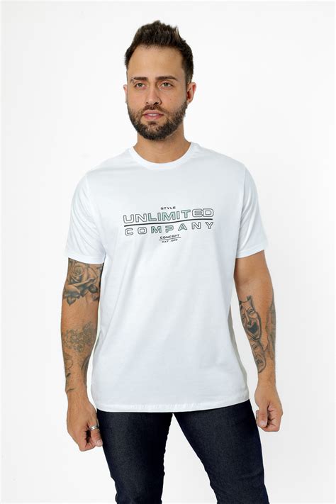 T Shirt Premium Masculina Style Unlimited Company Branco Atacado