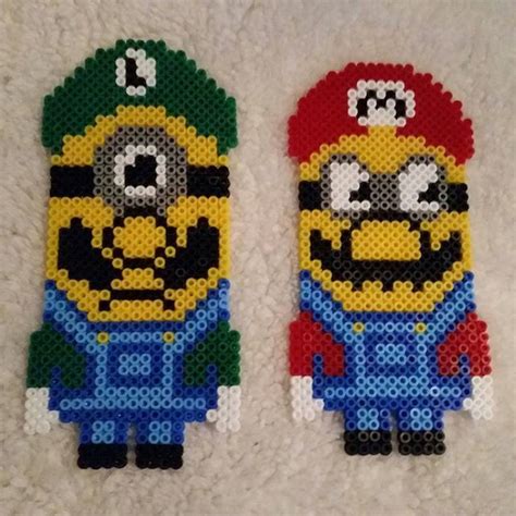 Mario And Luigi Minions Hama Beads By Nicolebe85 Abalorios Hama