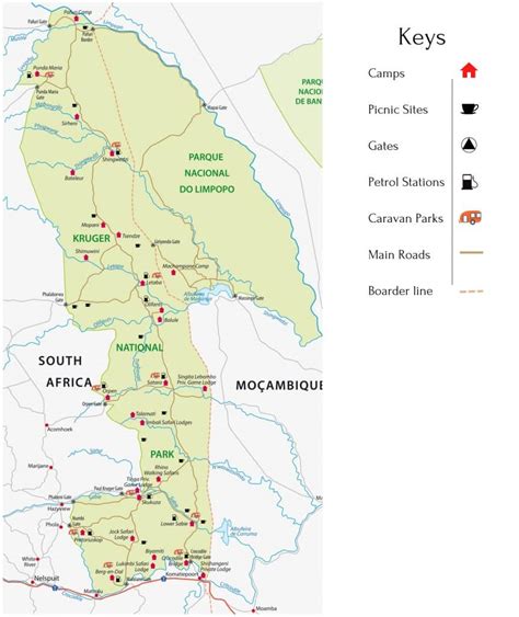 The Map Of Kruger National Park Africa Moja Tours