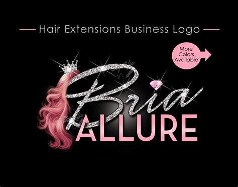 Hair Extensions Logo Hair Bundle Business Logo Glitter Hair Etsy