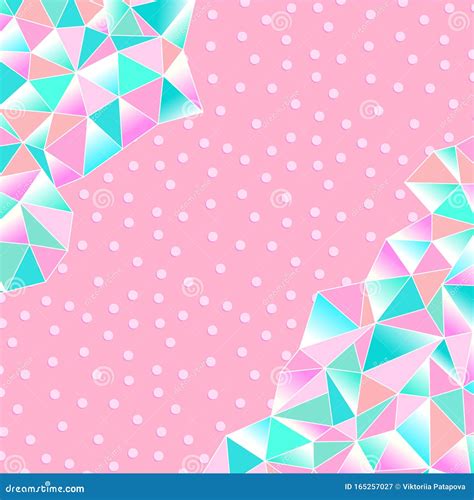 Cute Background For A Princess With Crystals Multicolored Triangles