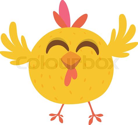 Funny Cartoon Chicken Vector Illustration Stock Vector Colourbox