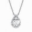 New Hearts On Fire® 0.40 CTW Diamond Teardrop Halo Necklace