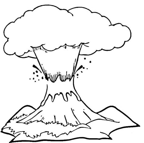 Volcano Eruption Coloring Page Colouringpages