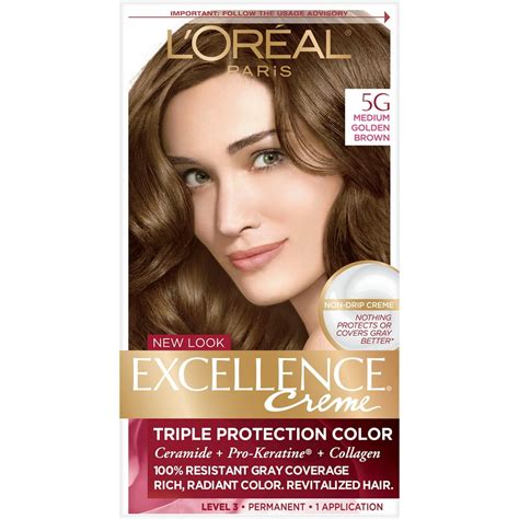 l oreal paris excellence creme permanent triple protection hair color 5g medium golden brown 1