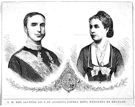 Retrato de Alfonso XII y María Mercedes de Orleans Reyes y Reinas de