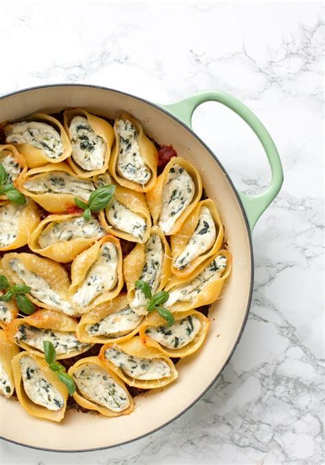 These Classic Italian Spinach And Ricotta Stuffed Pasta Shells Have All