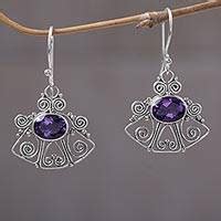 Sterling Silver And Amethyst Dangle Earrings Queen Of Hearts NOVICA