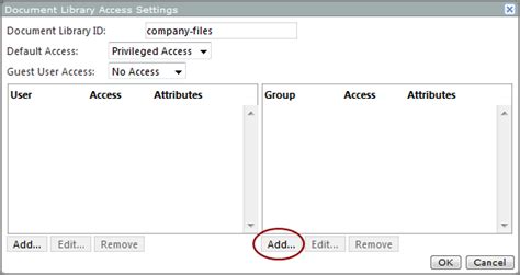 Customizing Document Library Access Settings