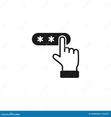 Hand Finger Entering Pin Code Icon Unlock Symbol Concept Stock Vector