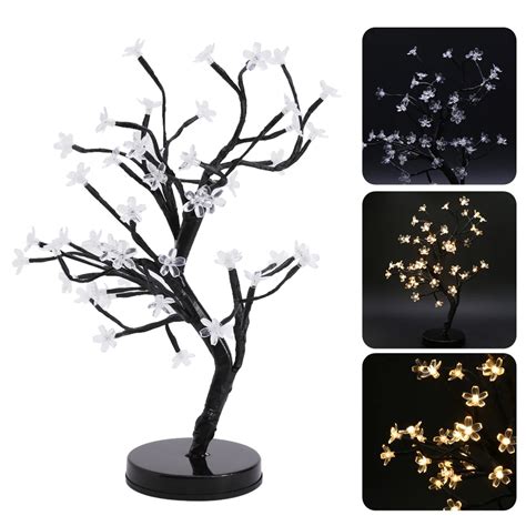 45cm Led Cherry Blossom Bonsai Tree Fairy Twig Lights Table Floor Lamps