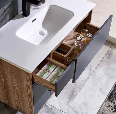 Elegant Floor Mounted Bathroom Wash Basin Furniture Wooden Sanitary