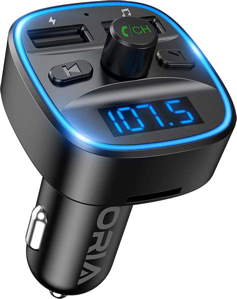 Oria Bluetooth Fm Transmitter Car Radio Adapter With Microphone And 2