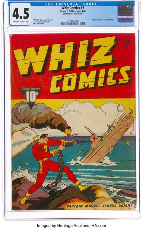 Fawcetts Captain Marvel Goes To War In Early Whiz Comics At Auction