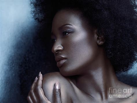 Beauty Portrait Of Beautiful Black Woman Face With Silvery Skin Photograph By Maxim Images