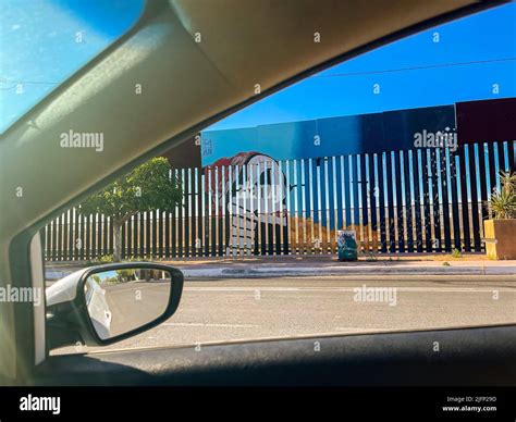 Mural On The Border Wall In Agua Prieta Sonora Mexico Migration