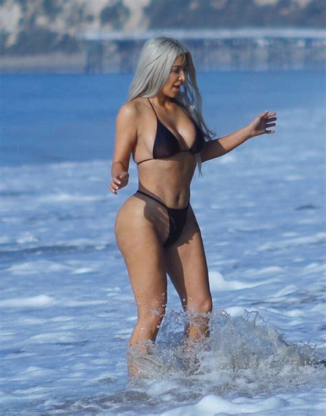 Kim Kardashian Bikini Candids At The Beach In Malibu Celebmafia