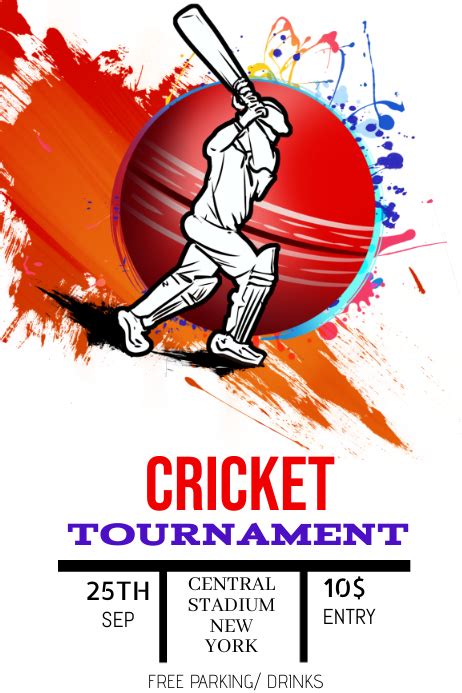 cricket tournament flyer template postermywall