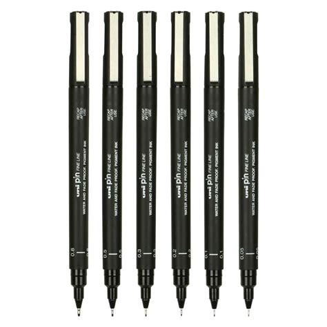 Buy Uni Pin Fine Line Needle Drawing Pen 005 08 6pcs