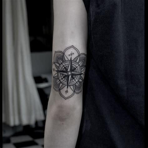 Compass Flower Tattoo On Arm Best Tattoo Ideas Gallery