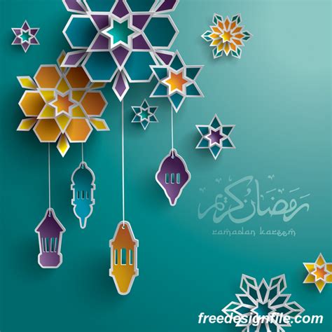 Ramadan Background With Colored Decor Vector Welovesolo