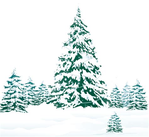 Free Png Snowy Winter Ground With Trees Png Christmas Tree Snow