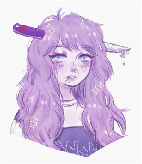 Purple Aesthetic Pastel Anime Girl