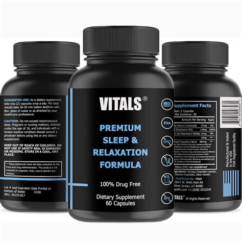 Premium Sleep And Relaxation Supplement Vitals Supplements