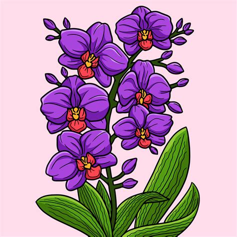 ilustración de dibujos animados de color de flor de orquídea 8823056 vector en vecteezy