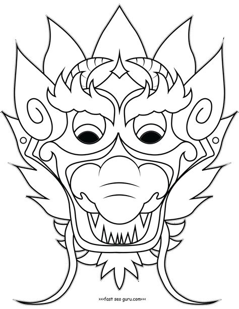 Our printable dragon mask is useful for acting out fairy stories, the story of st george and the dragon, and of course the chinese zodiac story! Free blank masks coloring pages | Chinese new year kids, Chinese new year dragon, Dragon crafts
