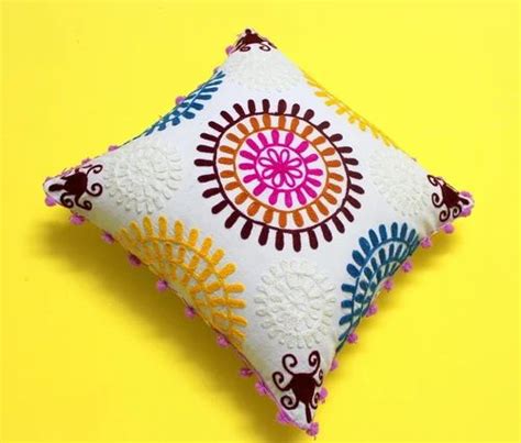 embroidery square suzani embroidered cushion cover size 16 x 16 inch at rs 350 in jaipur