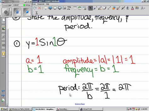 Sinusoidal graphs periodic function functions whose graphs have a repeating pattern. 04.28.2011 - Algebra 2 & Trig - Amplitude, Frequency ...