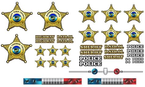 Sheriff Vinyl Decals Universal 110 18 Scale Rc Sets 2 Etsy