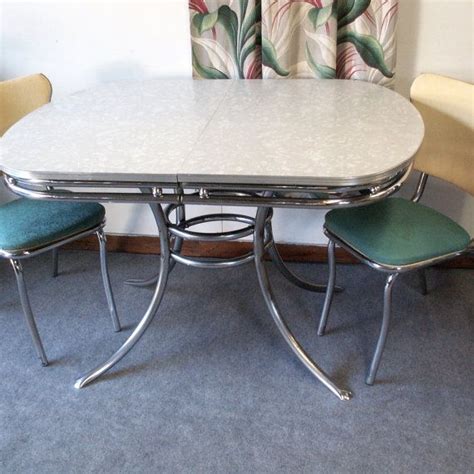 The story of a table that almost wasn't. Vintage Chrome and Formica Table With Two Chairs | Retro ...