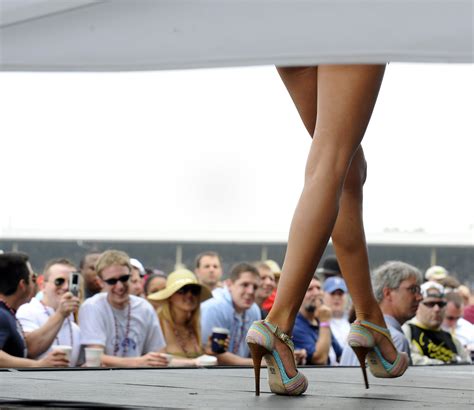 A Bikini Contest Contestant Walks Across The Infield Stage During The My Xxx Hot Girl