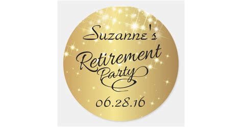 Sparkly Gold Retirement Stickers Zazzle