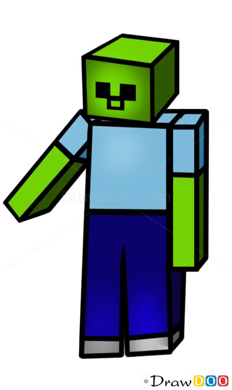 How To Draw A Minecraft Zombie How To Draw Minecraft Characters