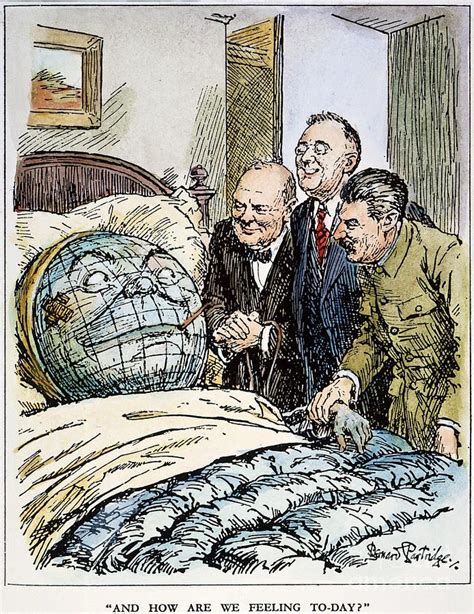 Cartoon Big Three 1945 By Granger Political Art Cartoon History