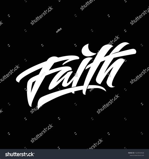 Calligraphy Faith Hand Draw Icon Letter Vector De Stock Libre De
